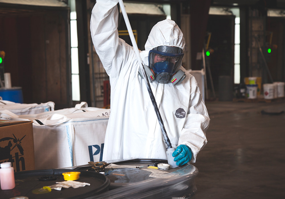 inorganic waste treatment employee