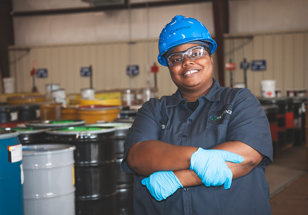 inorganic waste treatment employee