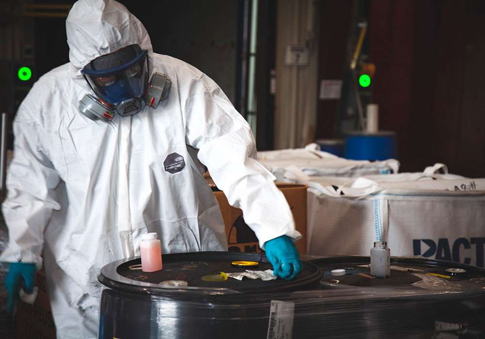 inorganic waste treatment employee