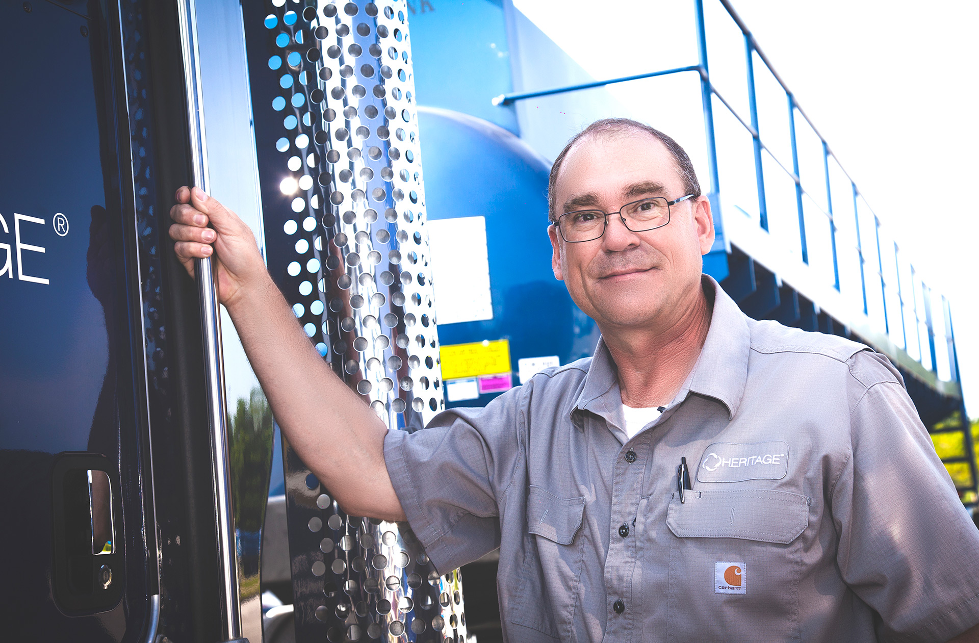 drive for heritage employee by truck