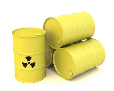 Yellow Hazardous Waste Barrels